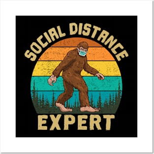 Funny Bigfoot Social Distance Expert, Funny Introvert Posters and Art